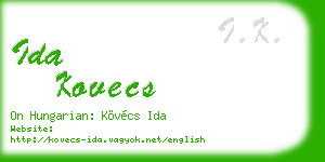 ida kovecs business card